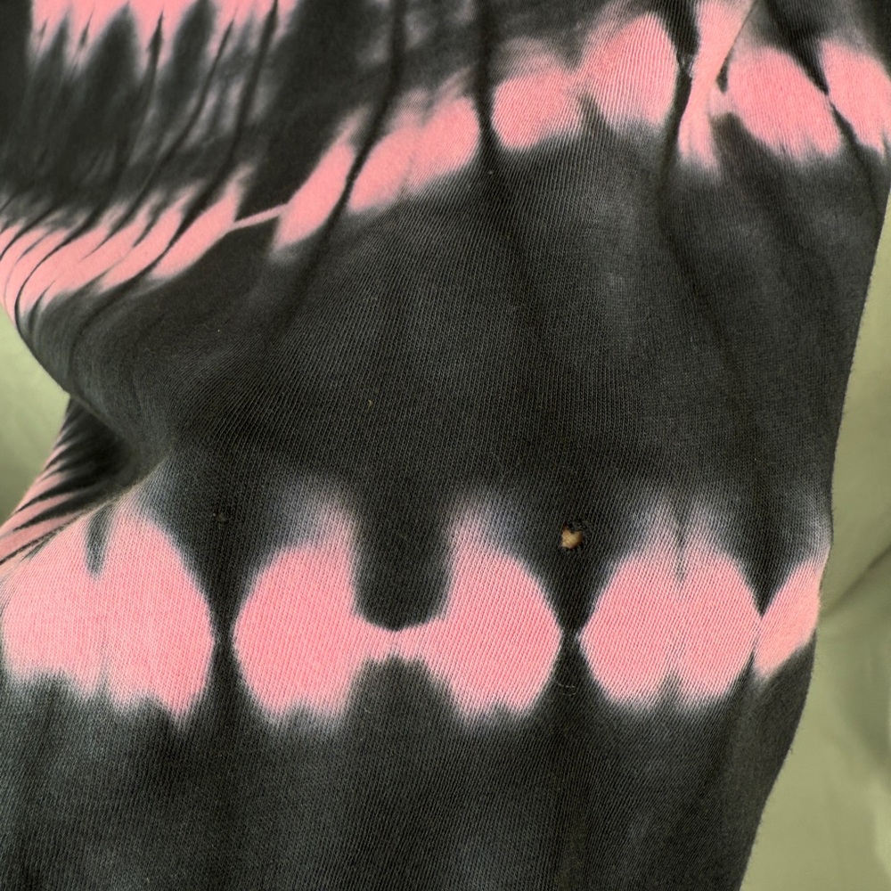 Generation Love Womens LS Tie Dye Top‎ Blouse Black/Pink Puff Sleeve Cotton SZ M - Picture 5 of 8